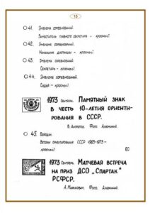 Каталог знаков Краснодарского края по спортивному ориентированию 1967-1973.